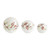 Set of 3 White and Red LED Pinecone and Berry Globes 8"