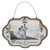 9.5" White and Brown "Our First Christmas" Hanging Wooden Picture Sign