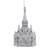 6" Silver Crystal Church with Iridescent Glitter Religious Christmas Ornament