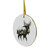 4" Black and White Woodland Moose Christmas Disc Ornament