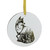 4” Gold and Ivory Woodland Fox Disc Christmas Ornament