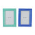 Set of 2 Blue and Green Embossed Photo Frames 4" x 6" - 33406035