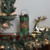 10" Green and Black Animated Holographic Reindeer Christmas Timer Lantern