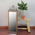 39" Vintage Style Brushed Metal and Wooden Framed Wall Mirror