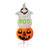 37" White and Orange Lighted Boo Ghost Jack-O-Lantern Pumpkin Halloween Tabletop Decor