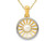 White 4-5mm Freshwater Cultured Pearl Circle Pendant Necklace in 14K Yellow Gold with Chain