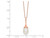 Freshwater Cultured Rice Pearl Solitaire Pendant Necklace in Rose Pink Plated Silver (11x8mm)