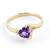 Galaxy Gold  14k Solid Gold Ring with Natural Heart-shaped Amethyst - Size 7.5