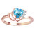 Galaxy Gold  14k Solid Rose Gold Ring with Natural Diamonds and Blue Topaz - Size 7