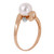 Galaxy Gold  1.01 Carat 14k Solid Rose Gold Ring with Natural Diamond and Freshwater-cultured Pearl - Size 7