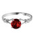 Galaxy Gold  1.07 CTW 14k Solid White Gold Ring with Natural Diamonds and Garnet - Size 7