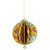 Yellow and Red Floral Sliced Christmas Ball Ornament 4" (100mm)