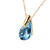 Galaxy Gold  14k 16" Solid Gold Necklace with 0.68 Carat Natural Pear-shaped Blue Topaz