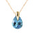 Galaxy Gold  14k 18" Solid Gold Necklace with 0.68 Carat Natural Pear-shaped Blue Topaz