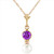 14k 24" Yellow Gold Necklace with Amethyst and Freshwater-cultured Pearl