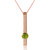 Galaxy Gold  0.25 Carat 14k Solid White Yellow Rose Gold Love Comes Naturally Necklace with Round Brilliant Natural Peridot (rose-gold, 18)