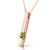 Galaxy Gold  0.25 Carat 14k Solid White Yellow Rose Gold Love Comes Naturally Necklace with Round Brilliant Natural Peridot (rose-gold, 24)