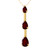 Galaxy Gold  Genuine 14k carat 14k Solid Yellow, White,Rose Gold Pyrope Garnet Design Necklace with 1.71 Total Carats (CTW) Pear Shape Natural Garnet Pendant - 1671 (Yellow-Gold, 16)