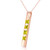 Galaxy Gold  14k Solid Yellow, White and Rose Gold Vertical Bar Necklace with 0.35 CTW Princess-cut Natural Peridot Pendant (rose-gold, 22)