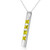Galaxy Gold  14k Solid Yellow, White and Rose Gold Vertical Bar Necklace with 0.35 CTW Princess-cut Natural Peridot Pendant (white-gold, 18)