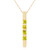 Galaxy Gold  14k Solid Yellow, White and Rose Gold Vertical Bar Necklace with 0.35 CTW Princess-cut Natural Peridot Pendant (yellow-gold, 22)