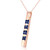 Galaxy Gold  14k 24" Solid Rose Gold Necklace Bar with 0.35 Carat Natural Sapphire