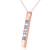 Galaxy Gold  14k Solid White Rose Yellow Gold Vertical Bar Necklace with Princess-Cut Natural Tanzanites (rose-gold, 18)