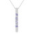 Galaxy Gold  14k Solid White Rose Yellow Gold Vertical Bar Necklace with Princess-Cut Natural Tanzanites (white-gold, 20)