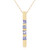 Galaxy Gold  14k Solid White Rose Yellow Gold Vertical Bar Necklace with Princess-Cut Natural Tanzanites (yellow-gold, 22)