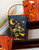 7.25" Black and Orange Flying Witch on Broom Halloween Candle Lantern Luminary