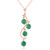 Galaxy Gold  14k Solid Rose Gold Natural Emeralds Drop Dream Catcher Design 18" Length Pendant Necklace May Birthstone Lucky Gemstone