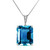Galaxy Gold  14k Solid White Rose Yellow Gold Necklace with 7.0 Carat (CTW) Octagon Shaped Natural Blue Topaz (20, white-gold)