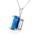 Galaxy Gold  14k Solid White Rose Yellow Gold Necklace with 7.0 Carat (CTW) Octagon Shaped Natural Blue Topaz (20, white-gold)
