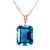 Galaxy Gold  14k Solid White Rose Yellow Gold Necklace with 7.0 Carat (CTW) Octagon Shaped Natural Blue Topaz (14k, rose-gold)