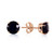14k Rose Gold Stud Genuine 1.0 ctw Round Black Diamonds Stud Earrings
