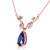 Galaxy Gold  1.52 CTW 14k 24" Solid Rose Gold Drop Necklace with Genuine Diamonds and Pear-shaped Natural Sapphire
