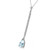 Galaxy Gold  1.8 Carat 14k 24" Solid White Gold Necklace with Natural Diamonds and Aquamarine Pendant