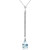 Galaxy Gold  1.8 Carat 14k14" Solid White Gold Necklace with Natural Diamonds and Aquamarine Pendant