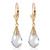 14k Yellow Gold Leverback Earrings with White Topaz