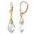 14k Yellow Gold Leverback Earrings with White Topaz