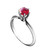 Galaxy Gold  14k Solid White Gold Solitaire Ring 0.65 ct Ruby - Size 7.5 - 2846_W_9_5