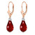 Galaxy Gold  14K Solid Yellow Rose White Gold Leverback Dangling Earrings with 4.6 Carat (ctw) Natural Diamonds and Natural Garnet Made in USA Fine Jewelry (Rose-Gold)