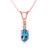 Galaxy Gold  14k 24" Rose Gold Necklace with Natural Diamond and Blue Topaz