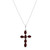 Galaxy Gold  14k 20" White Gold Natural Garnet Cross Pendant Necklace