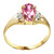 Galaxy Gold  0.76 CTW 14k Solid Gold Ring with Natural Diamonds and Pink Topaz - Size 7.5
