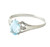 Galaxy Gold  0.76 Carat 14k Solid White Gold Ring with Genuine Diamonds and Natural Oval-shaped Aquamarine - Size 8