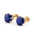 Galaxy Gold  14k Solid Yellow Gold Once Upon A Love 3.3 Carat Blue Round Brilliant Cut Sapphire Stud Earrings