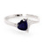 Galaxy Gold  14k White Gold Heart-shaped Natural Sapphire Ring - Size 7.5