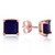 2.9 Carat 14k Solid Rose Gold Stud Earrings with Natural MIDNIGHT BLUE Sapphires