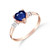 Galaxy Gold  1.03 Carat 14k Solid Rose Gold Ring with Genuine Diamonds and Natural Heart-shaped Sapphire - Size 7.5